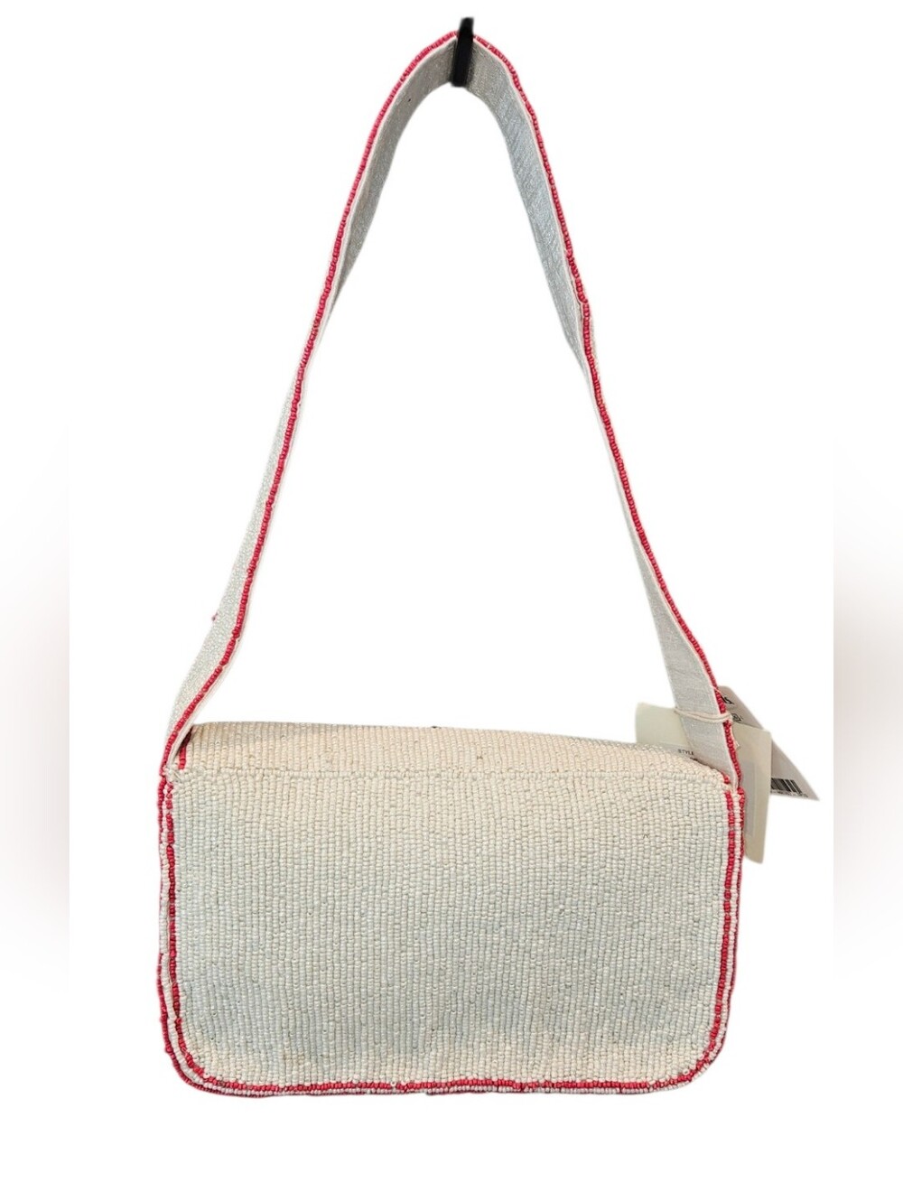 Viral Sol & Mer "Feelin' Lucky" White Beaded Shoulder Bag NWT Aces & Dice - Picture 4 of 14